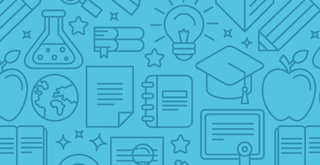 Line icons representing different aspects of education